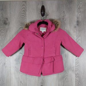 Sebby Jacket Toddler Girl's 2T Long Sleeve Fleece Detachable Hood